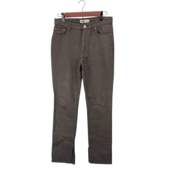 ZARA Straight Leg Jeans Women’s Size 6 Brown Dark Wash Denim Casual Pants - Picture 1 of 10
